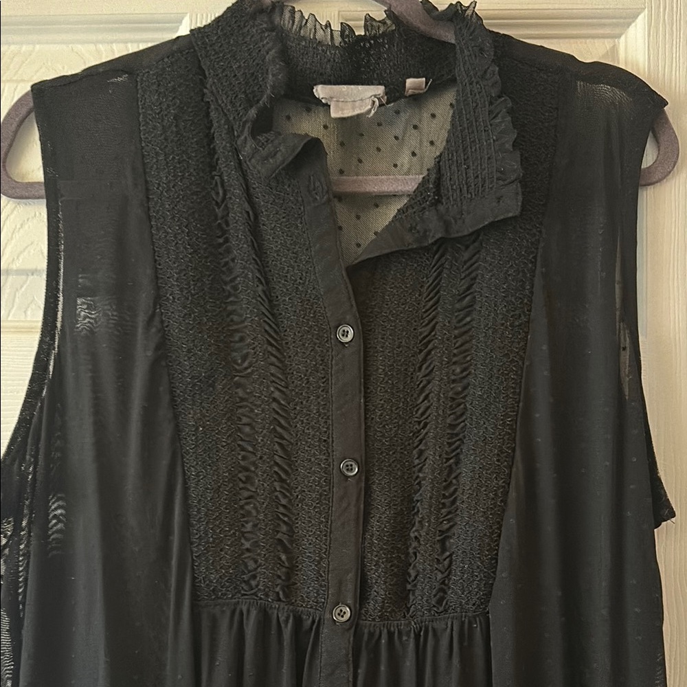 Anthropologie Black Sleeveless Women's Long Top